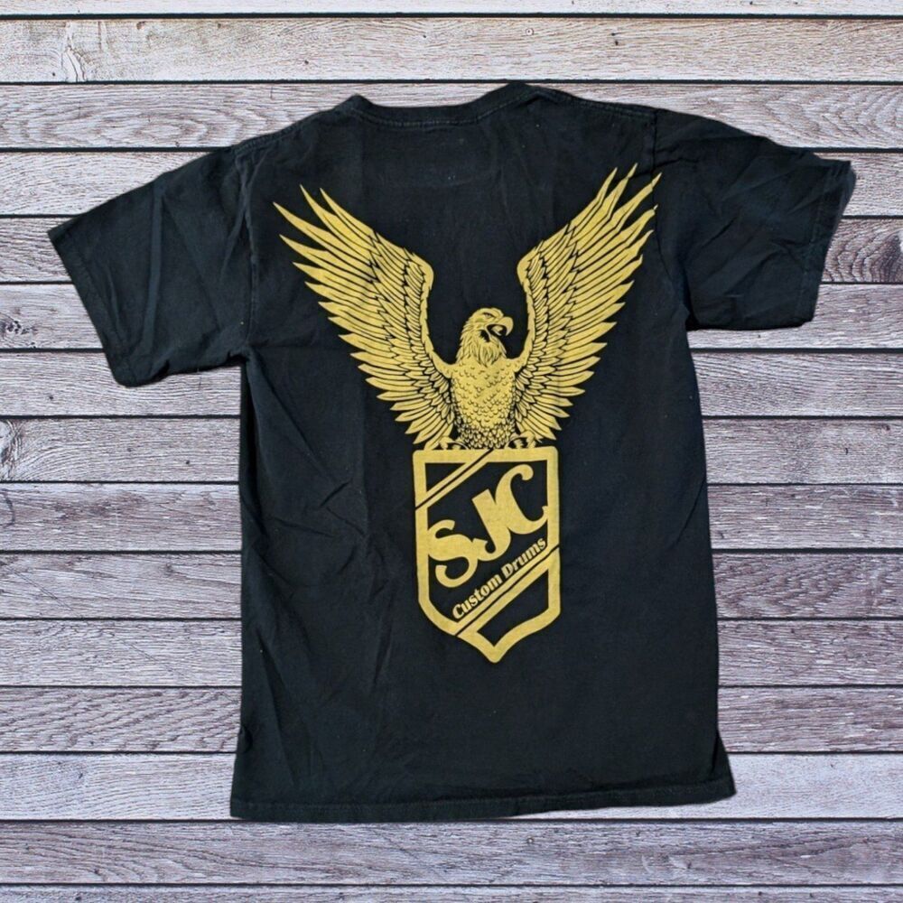 Retro SJC CUSTOM DRUMS LOGO Mens Small Shirt